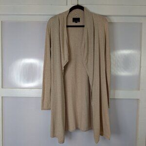 Cynthia Rowley Cotton Cashmere Open Front Cardigan Cream Oatmeal Size Small